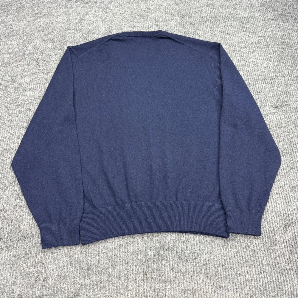 Vintage Peter Millar Pine Valley Golf Club V-Neck Cashmere Sweater Mens XL Blue